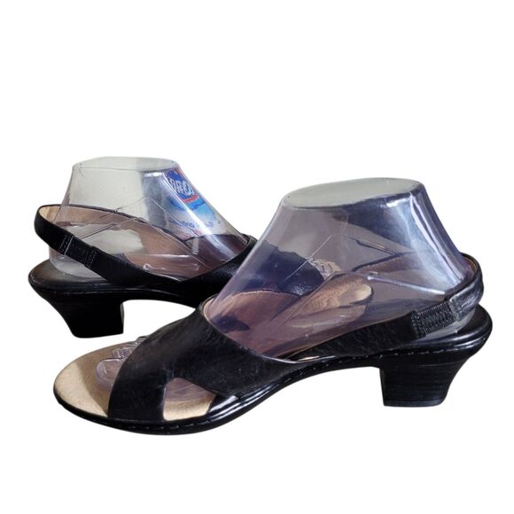 Sofft Angelina Slingback Kitten Heels Sandals Women's 8.5 Black Leather Comfy - Picture 2 of 10
